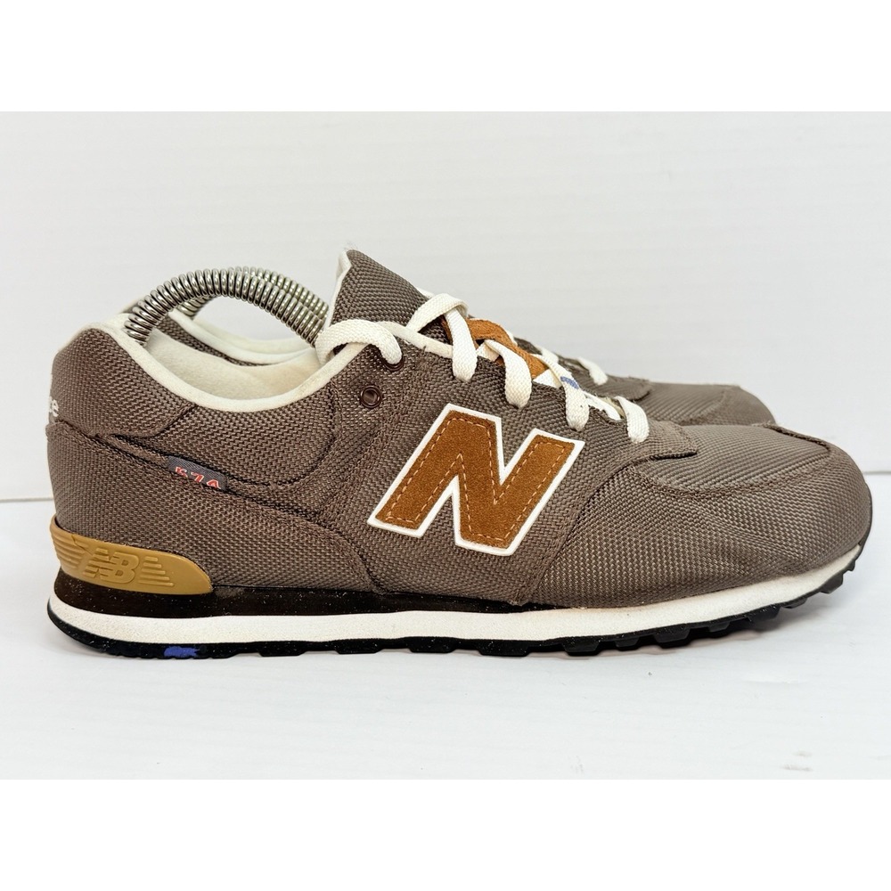 New Balance 574 Classic KL574CPG Brown Canvas‎ Sneakers Youth Boys Size 6.5